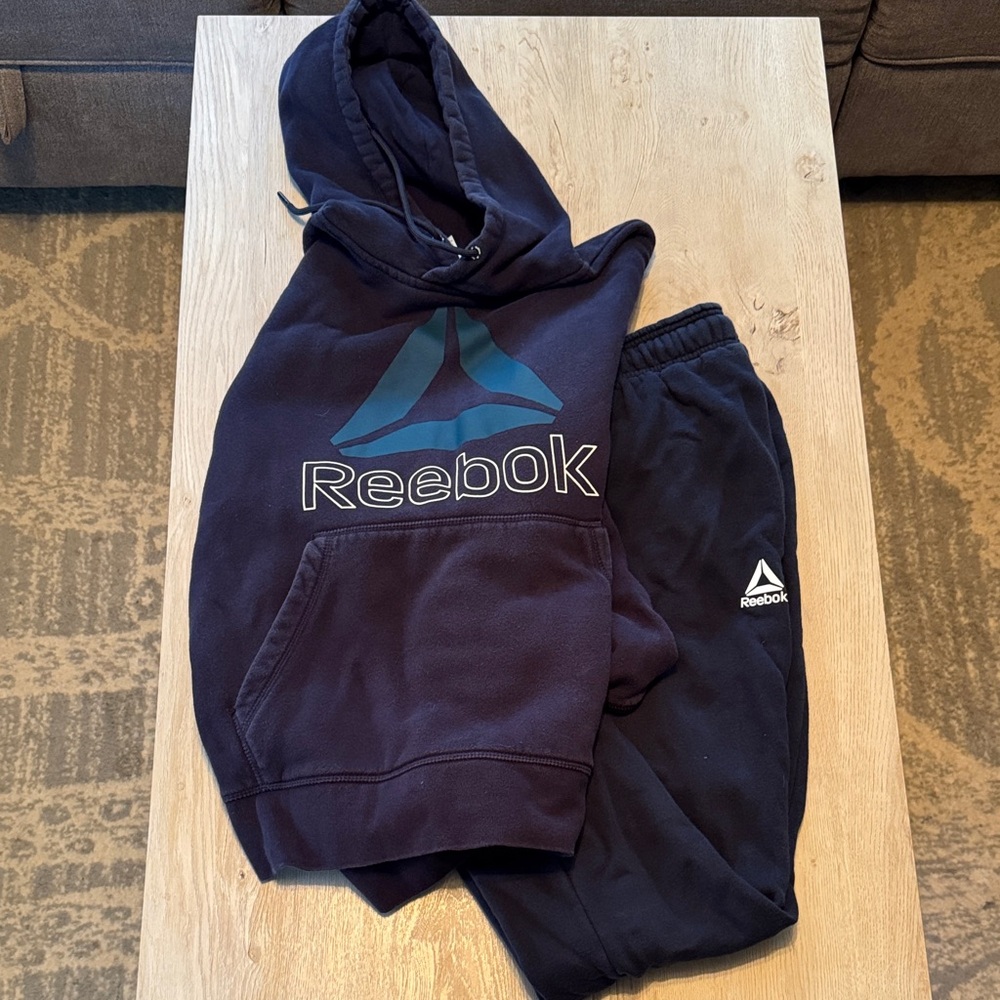 Reebok Men’s Dark Blue Hoodie and Joggers Set